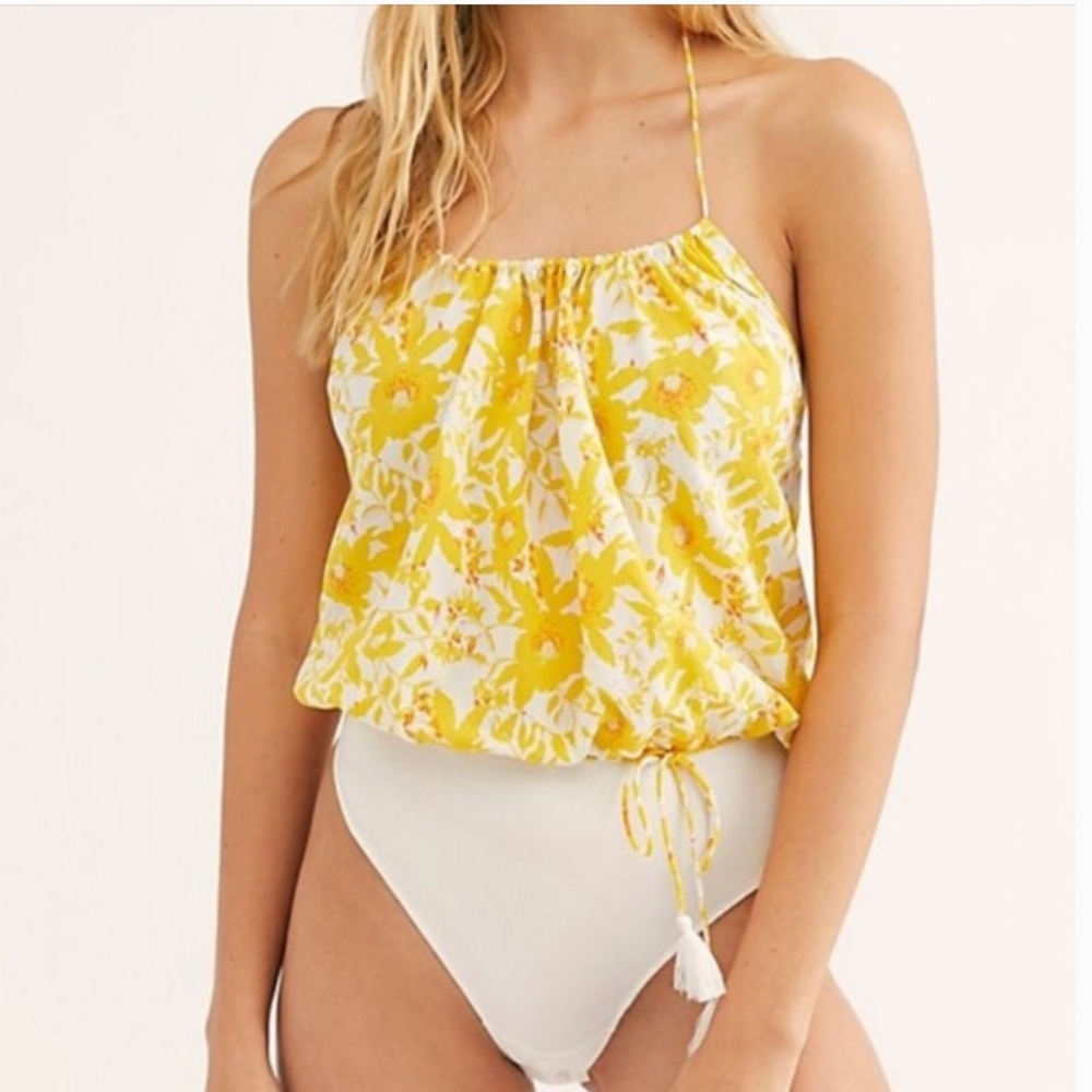 FREE PEOPLE Intimately Yellow Liza Bodysuit